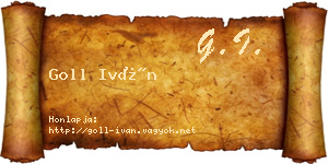 Goll Iván névjegykártya