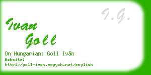 ivan goll business card